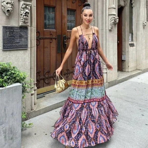 Zara Paisley Print Flowy Maxi Dress - Picture 5 of 16